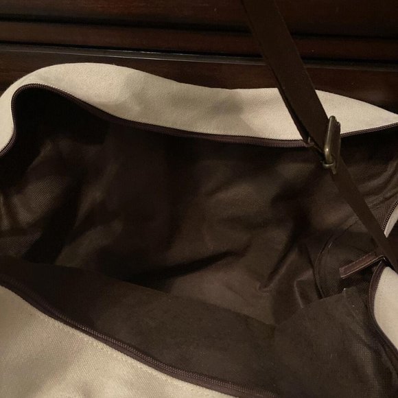 John Varvatos Canvas Crossbody Messenger Travel Weekend Carryon Bag - Picture 4 of 7